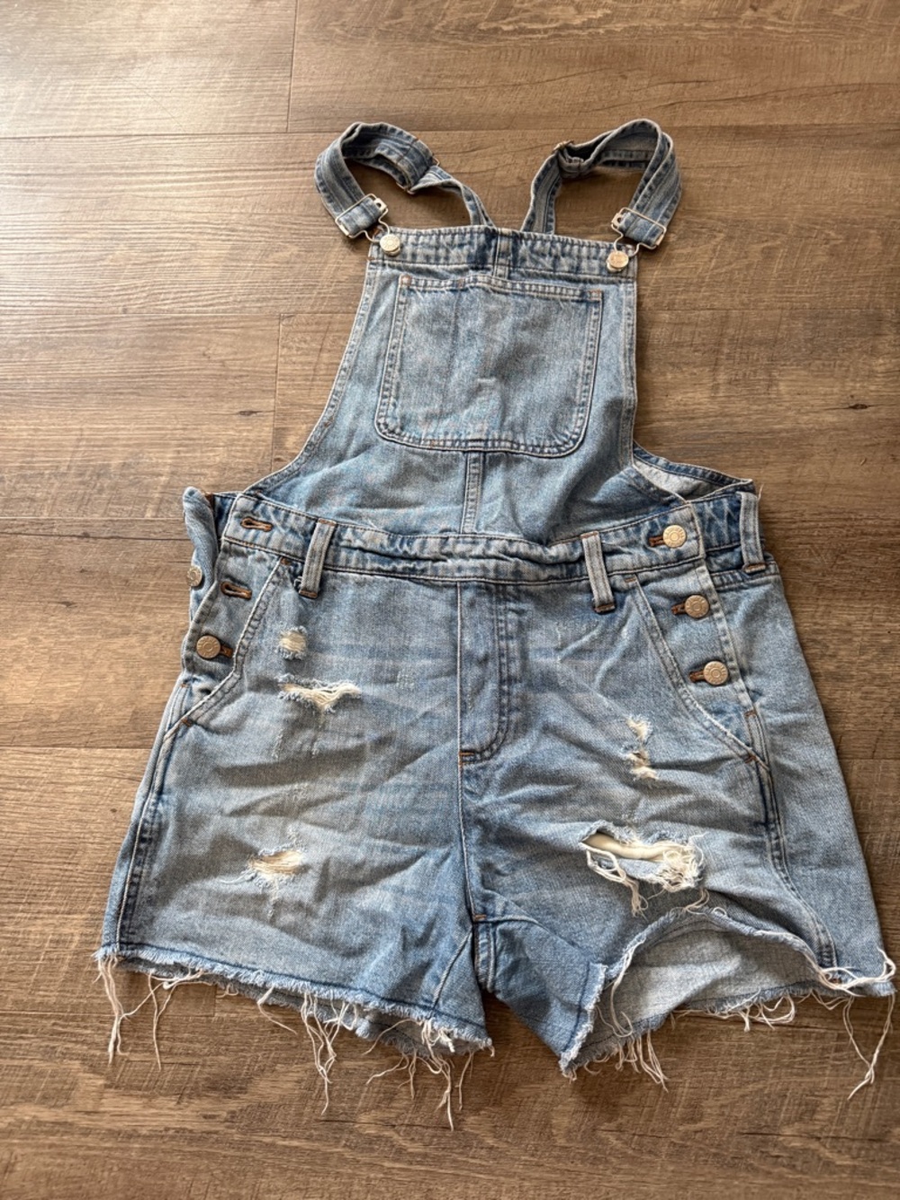 Madewell Light Blue Denim Overalls Strap